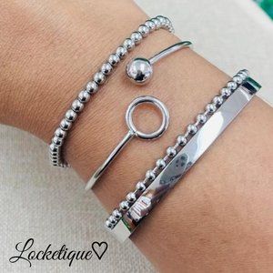SET LUXE SS BRACELET - DOTS (SILVER)